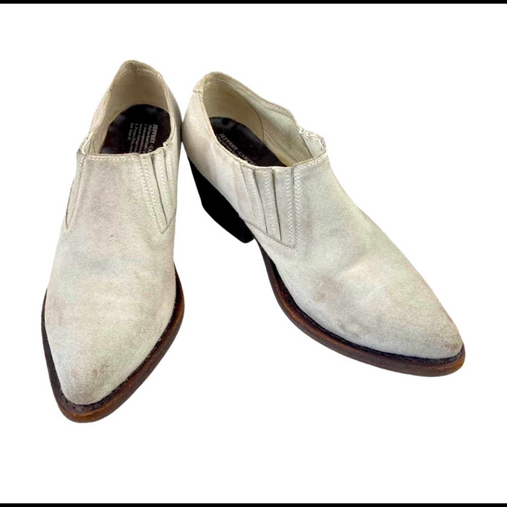 Jeffrey Campbell Pale Gray/White Suede Ankle Boots